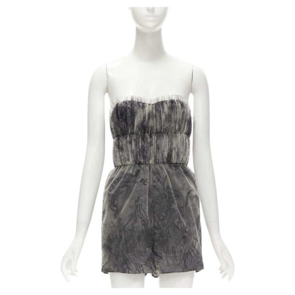 New Christian Dior Elegant Gray Strapless Romper